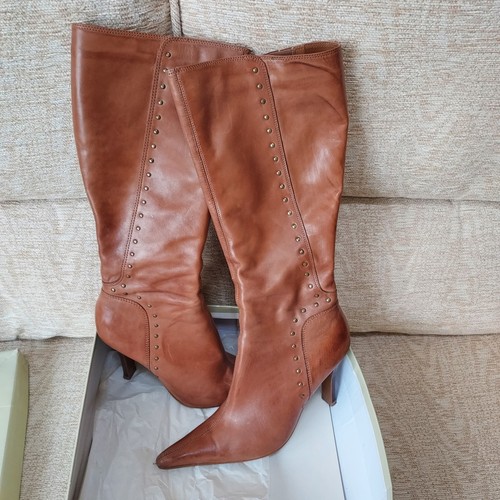 Dune knee high tan - tan, sttudded