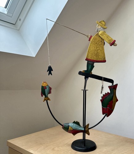 Vintage metal moving folk art - vintage,