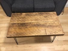  COFFEE TABLE + BLACK HAIRPIN LEGS- CHUNKY RUSTIC RETRO FARMHOUSE