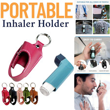 Portable Inhaler Holder Outdoor Leather Inhaler Case Keychain PU Security