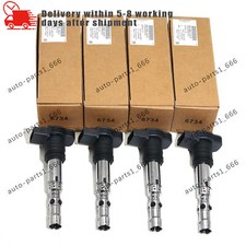4Pcs Ignition Coil Set For VW Jetta Golf Passat Beetle AUDI A4 A6 TT 1.8T