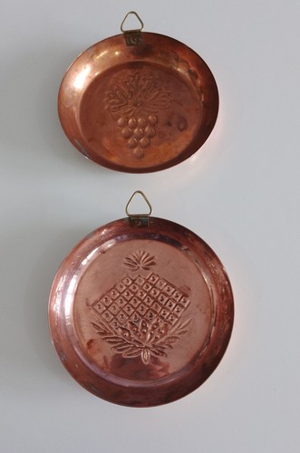 Copper moulds two vintage - moulds,