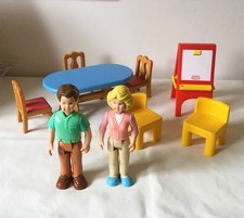 Little Tikes Dolls House Family & Furniture Bundle - Figures Table Chairs Easel