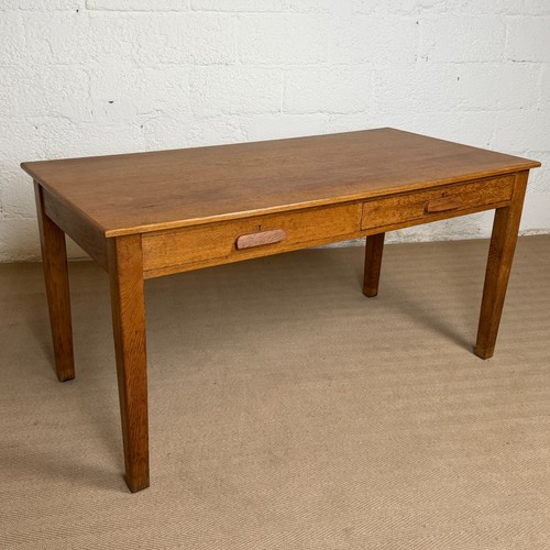 Vintage oak library table - library,