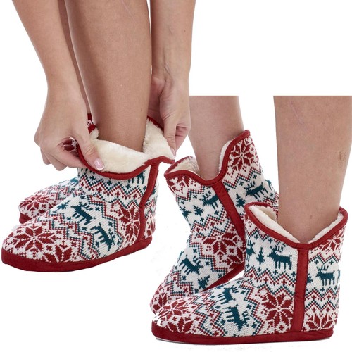 Ladies red fairisle faux - ladies,