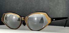 Vintage 50s - 60s Swank Women's Cat-Eye Frames glasses France 48-20 Brown/Gold