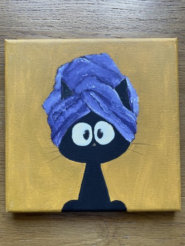 Violet hand painted acrylic - hand,