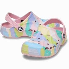 Crocs Slides for Girl Crocs Baya Seasonal Printed Clog Kids pink SIZE J2