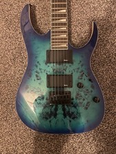 Ibanez 2022 Gio Electric Guitar Aqua Burst Burl Top GRGR221PA-AQB