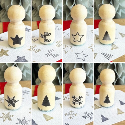 Mini christmas rubber stamps - christmas,