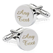 Personalised Men's Cufflinks Engraved Any Text Wedding Birthday Christmas Gift