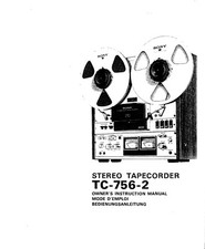 Sony TC-756-2 Tape Deck Owners