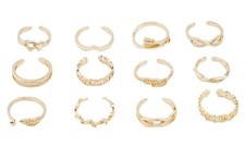 12 piece ladies girls toe ring set