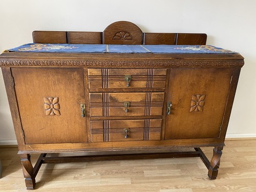 Art deco style oak sideboard - art,