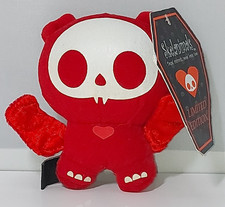 Rare Ltd Ed. Red Skelanimals Diego the Bat plush Clip-On. Original Coffin lable