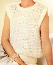 Back + Front Alike Odd Pins Brushed Chunky Slipover Knitting Pattern 30-40 inch