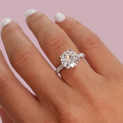 Diamond wedding ring round cut - ring,