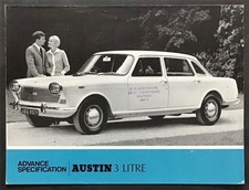 AUSTIN 3 LITRE ADVANCE SPECIFICATION Car Sales Brochure Sep 1967 #2453
