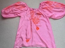 Juliet Dunn Hot Pink Silk Top
