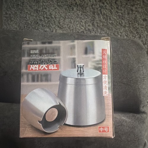 Windproof metal ashtray silver - windproof,