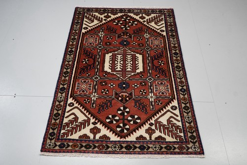 Vintage handmade wool rug red - handmade,