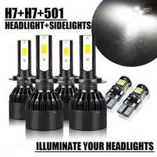 For BMW 3 Series E91 H7 Super White 55w LED Headlight Bulbs 501 Upgrade Set