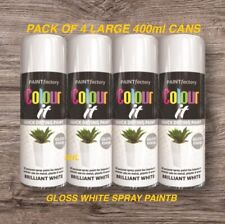 PACK OF 4 LARGE 400ml BRILLIANT WHITE SPRAY PAINT
