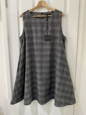 Sarah Pacini Prince Of Wales Dress Size 3 UK12/14 Made In Italy Virgin Wool NWT