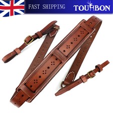 TOURBON 2 Points Real Leather Camera Strap Neck Harness Binoculars Shoulder Belt