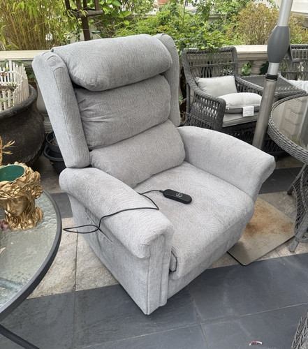 Grey fabric electric recliner - fabric,