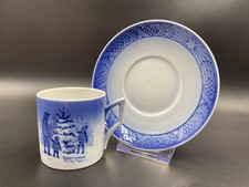Royal Copenhagen Denmark Cup And Saucer Choosing The Christmas Tree Vintage