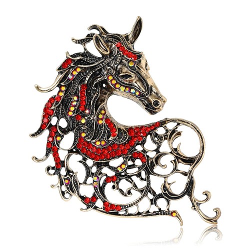 Antique rhinestone horse - antique,