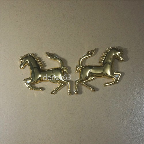 Pair chrome gold horse metal - pair,