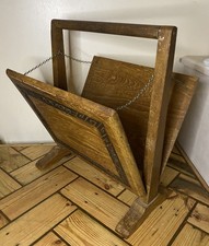 Vintage Mid Century Carved Oak