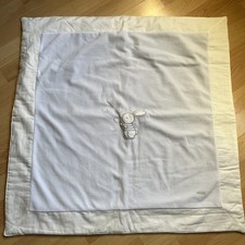 Pom Petite Pom Velour Blue Baby Blanket Pram Boy Rabbit 