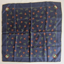 Vintage Gucci Silk Scarf 18 in /46 cm Square Flags Design