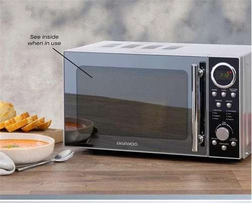 Silver mirrored microwave - silver,