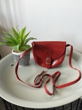 True Vintage Leather Shoulder Bag Crossbody Bag Red - Made in Italy