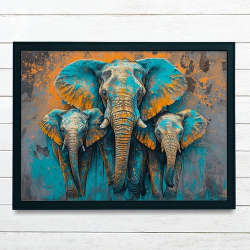 Vibrant elephant painting - vibrant,