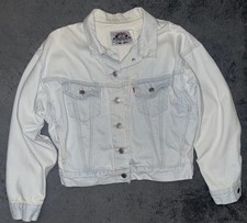 Levi's Denim Jacket Vintage 90s Pale Blue White Wash - Womens Size S