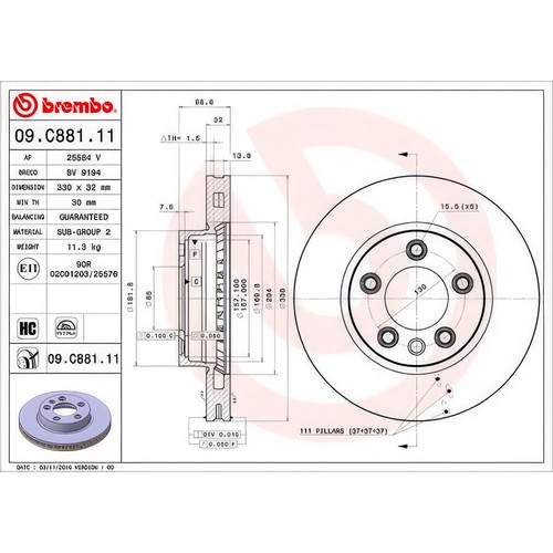 Brembo c881 brake disc - brake,