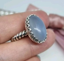Genuine Pandora Chalcedony Forever my Friend Ring Size 50 ?Rare Discontinued 