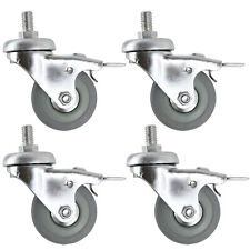50mm Threaded Castor Wheels Swivel Braked For Office Cabinet Furniture x 4