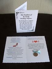 Lucky Sixpence Wedding Card For the Bride GENUINE sixpence A6 size HANDMADE