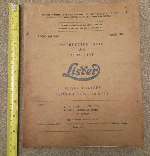 Lister instruction book for - instruction,