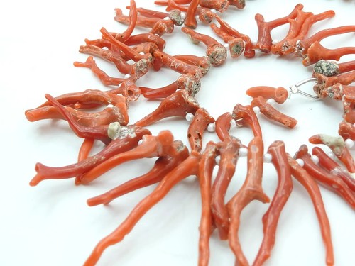 Natural red coral beads - natural,