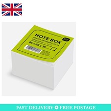 Sleek White Memo Cube: 85x85mm