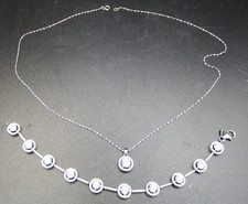 STUNNING Warren James CZ Halo Sterling Silver Bracelet & Necklace