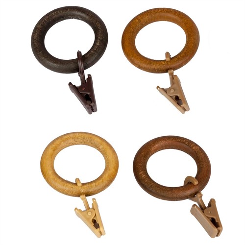 Wooden curtain pole rings - wooden, &