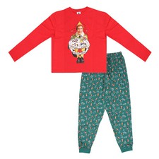 LADIES CHRISTMAS PYJAMAS THE ELF CROP TOP CUFFED BOTTOMS 6,8,10,12 XMAS PJ SETS